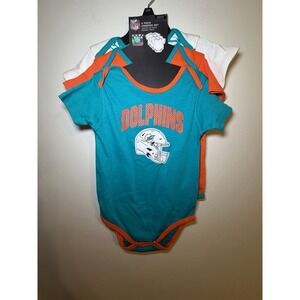 Miami Dolphins Baby Bodysuit 3 Pk - NFL 18-24 Months